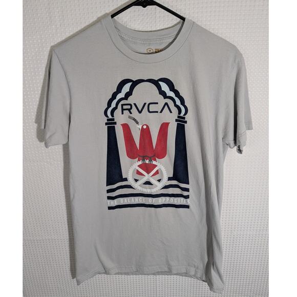 RVCA Mens M Gray Graphic T Shirt Artist Network Program Balance Opposites Mexico - Picture 1 of 4